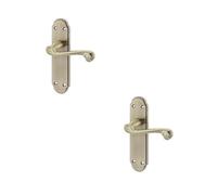 Loops 2 Pack Victorian Antique Bronze Suite Door Handle With Latchplate - Interior Lever On Backplate