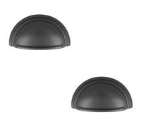 Loops 2 Pack - Victorian Cup Handle - Anthracite 76mm Centres Solid Brass Shaker Drawer Pull