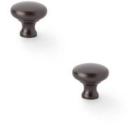 Loops 2 Pack - Victorian Round Door Knob - Dark Bronze 32mm - Kitchen Cabinet Pull Handle