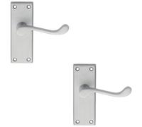 Loops 2 Pack - Victorian Scroll Internal Latch Door Handle - Satin Chrome Lever On Backplate