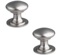 Loops 2 Pack - Victorian Tiered Door Knob - 25mm Satin Nickel Cabinet Pull Handle Round Rose