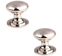 Loops 2 Pack - Victorian Tiered Door Knob - 50mm Polished Nickel Cabinet Pull Handle Round Rose