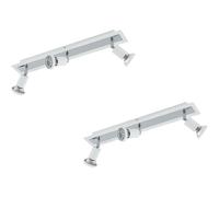Loops 2 PACK Wall Ceiling 3 Spot Light Colour White Chrome Shade & Back Plate GU10 5W Loops White