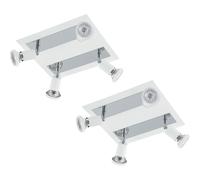 Loops 2 PACK Wall Ceiling 4 Spot Light Colour White Chrome Shade & Back Plate GU10 5W Loops White