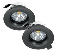 Loops 2 PACK Wall / Ceiling Flush Downlight Black Aluminium 6W LED 88mm Round Loops Black