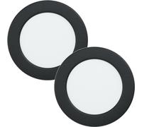 Loops 2 PACK Wall / Ceiling Flush Downlight Black Round Spotlight 5.5W Built in LED Loops Black