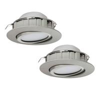 Loops 2 PACK Wall / Ceiling Flush Downlight Satin Nickel Plastic 6W Built in LED in Metallics Loops Metallics