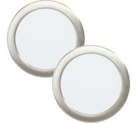 Loops 2 PACK Wall / Ceiling Flush Downlight Satin Nickel Spotlight 10.5W LED in Metallics Loops Metallics