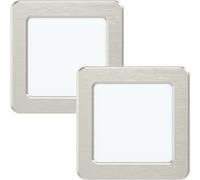 Loops 2 PACK Wall / Ceiling Flush Downlight Satin Nickel Steel 5.5W Built in LED in Metallics Loops Metallics