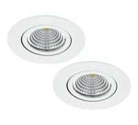 Loops 2 PACK Wall / Ceiling Flush Downlight White Recess Spotlight 6W Built in LED Loops White