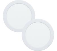 Loops 2 PACK Wall / Ceiling Flush Downlight White Round Spotlight 10.5W Built in LED Loops White