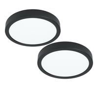 Loops 2 PACK Wall / Ceiling Light Black 210mm Round Surface Mounted 16.5W LED 4000K Loops Black
