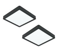Loops 2 PACK Wall / Ceiling Light Black 210mm Square Surface Mounted 16.5W LED 4000K Loops Black