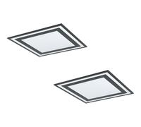 Loops 2 PACK Wall / Ceiling Light Black Modern 595mm Square Slim Panel 36W LED Loops Black