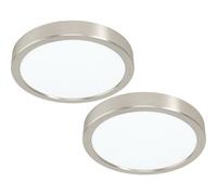 Loops 2 PACK Wall / Ceiling Light Satin Nickel 210mm Round Surface 16.5W LED 3000K in Metallics Loops Metallics