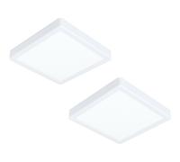 Loops 2 PACK Wall / Ceiling Light White 210mm Square Surface Mounted 16.5W LED 4000K Loops White