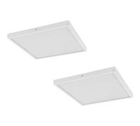 Loops 2 PACK Wall / Ceiling Light White 400mm Square Surface Mounted 25W LED 3000K Loops White