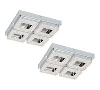 Loops 2 PACK Wall Flush Ceiling Light Chrome Shade Chrome Clear Crystal LED 4x4W Loops Multicolor