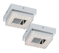 Loops 2 PACK Wall Flush Ceiling Light Chrome Shade Chrome Clear Plastic Crystal LED 4W Loops Multicolor