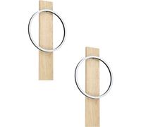 Loops 2 PACK Wall Flush Ceiling Light Colour Black Brown Shade White Plastic LED 12W Loops Black