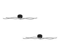 Loops 2 PACK Wall Flush Ceiling Light Colour Black Shade White Plastic LED 40W Inc Loops Black