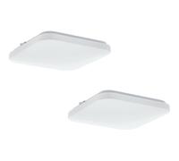 Loops 2 PACK Wall Flush Ceiling Light Colour White Shade White Plastic Bulb LED 11.5W Loops White