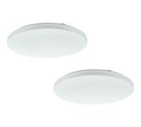 Loops 2 PACK Wall Flush Ceiling Light Colour White Shade White Plastic Bulb LED 33.5W