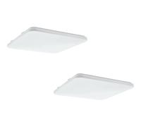 Loops 2 PACK Wall Flush Ceiling Light Colour White Shade White Plastic Bulb LED 49.5W Loops White
