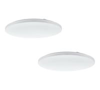 Loops 2 PACK Wall Flush Ceiling Light Colour White Shade White Plastic Bulb LED 49.5W Loops White