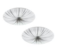 Loops 2 PACK Wall Flush Ceiling Light Colour White Shade White Silver Plastic LED 33W Loops White