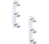 Loops 2 PACK Wall Flush Ceiling Light IP44 Bathroom Colour White Chrome GU10 3x3.3W Loops White