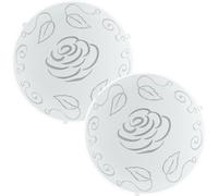Loops 2 PACK Wall Flush Ceiling Light White Shade Rose Design Satin Glass E27 1x60W Loops White