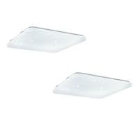 Loops 2 PACK Wall Flush Ceiling Light White Shade White With Crystal Effect LED 33.5W Loops White
