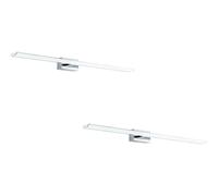 Loops 2 PACK Wall Light Colour IP44 Bathroom Chrome Shade White Plastic LED 21W Incl Loops White