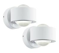 Loops 2 PACK Wall Light Colour White Aluminium Shade Clear Plastic LED 2.5W Included Loops White