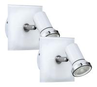 Loops 2 PACK Wall Light IP44 Bathroom Colour White Chrome Shade GU10 3.3W Included Loops White