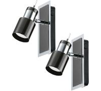 Loops 2 PACK Wall Spot Light Colour Back Plate & Shade Nickel Black GU10 5W Included in Metallics Loops Metallics