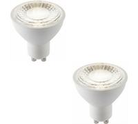 Loops 2 Pack White & Clear 7W Gu10 Smd Led Light Bulb - Non-Dimmable Cool White - 680Lm 4000K