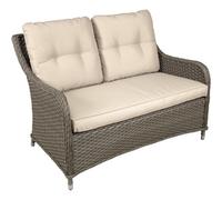 Loops 2 Seater Rattan Wicker Garden Sofa & Cushions - Indoor & Outdoor Dining Lounge