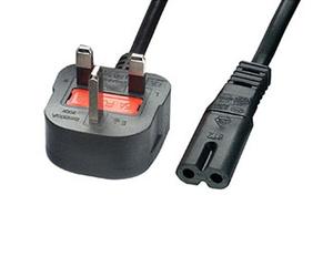 Loops 20x 2m UK Mains Plug to C7 Figure 8 Cable | 240V Power Transformer Charger Lead | BULK BUY | Laptop PC Computer Wire | 3 Pin 3 Amp Fuse