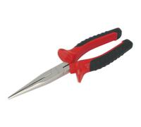 Loops 215mm Long Nose Pliers - Serrated Jaws - Drop Forged Steel - Hardened Cutters in Metallics Loops Metallics