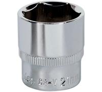 Loops 21mm Forged Steel Drive Socket - 3/8" Square Drive - Polished Chrome Vanadium in Metallics Loops Metallics