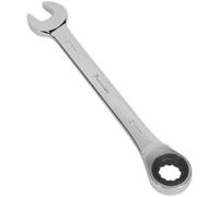 Loops 21mm Ratchet Combination Spanner - Chrome Vanadium Steel - 72 Tooth Ratchet Ring in Metallics Loops Metallics