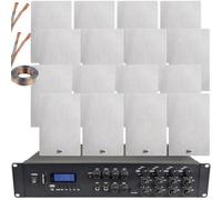 Loops 2200W Bluetooth Sound System & 16X 140W In Wall Speakers - 8 Zone Multi Room Amp