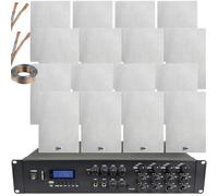 2200W Bluetooth Sound System & 16x 140W In Wall Speakers - 8 Zone Multi Room Amp