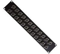 24 Port XLR Patch Panel 2U 19 Rack 3 Pin Female Audio Socket Connector Chassis