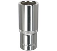 Loops 24mm Forged Steel DEEP Drive Socket - 1/2" Square Drive Polished Chrome Vanadium in Metallics Loops Metallics