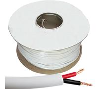Loops 25m Double Insulated Speaker Cable 1.15mm ² White 100V Volt PA System Reel Drum Loops White