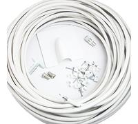 Loops 25M White RG6 Coaxial/Coax Cable Extension Kit - For Indoor & Outdoor Aerial/Satellite Dish Install - TV & Sky/Freesat - 10m, 15m, 20m Drum