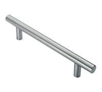 Loops 25mm Straight T Bar Pull Handle 300mm Fixing Centres Satin Stainless Steel